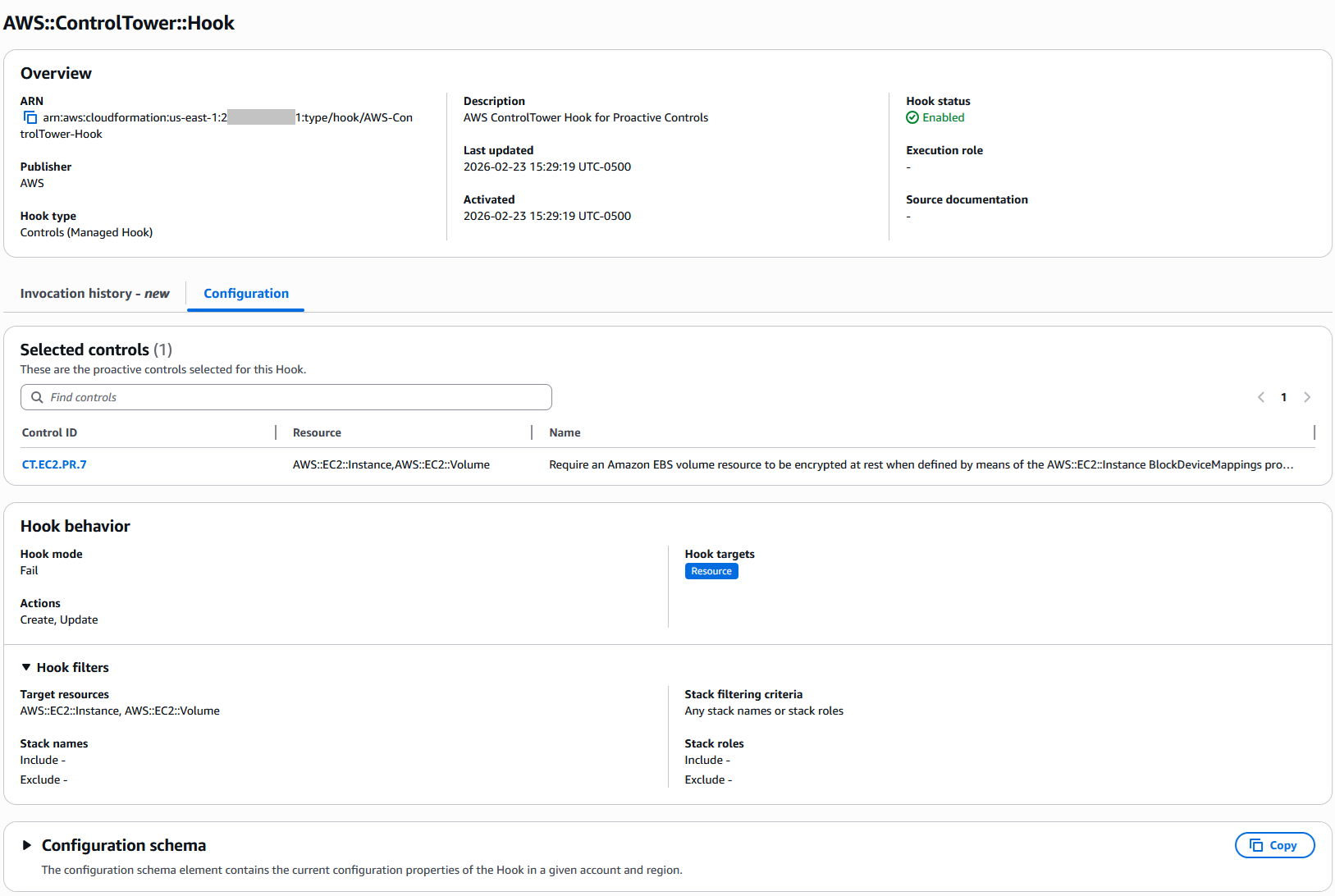AWS::ControlTower::Hook details show only CF resource as a target