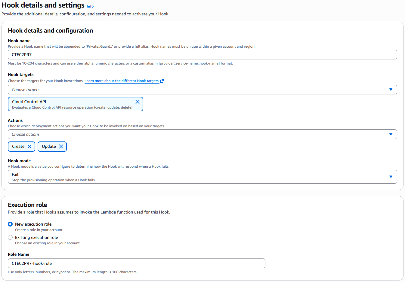 Create a Hook with Guard - step 2 details