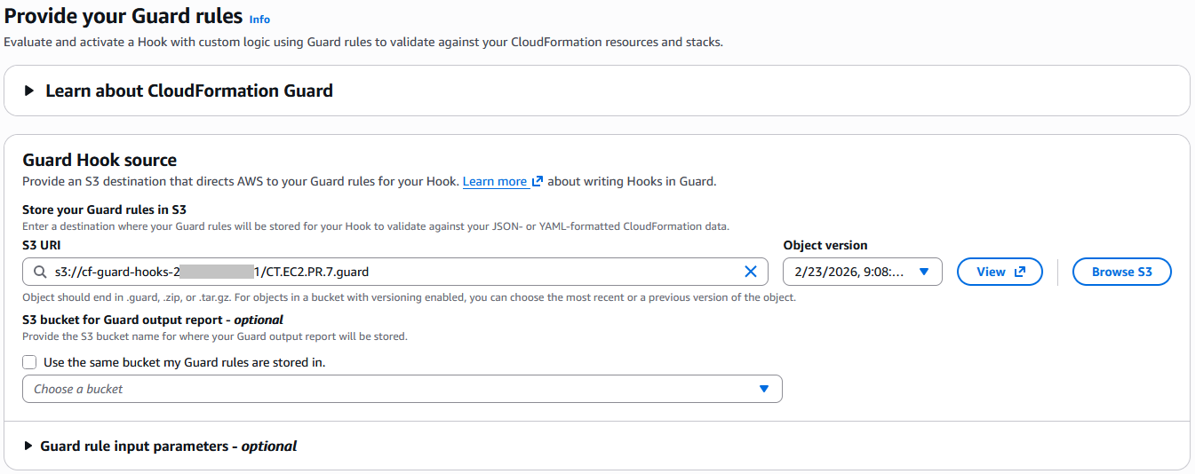 Create a Hook with Guard - step 1 details