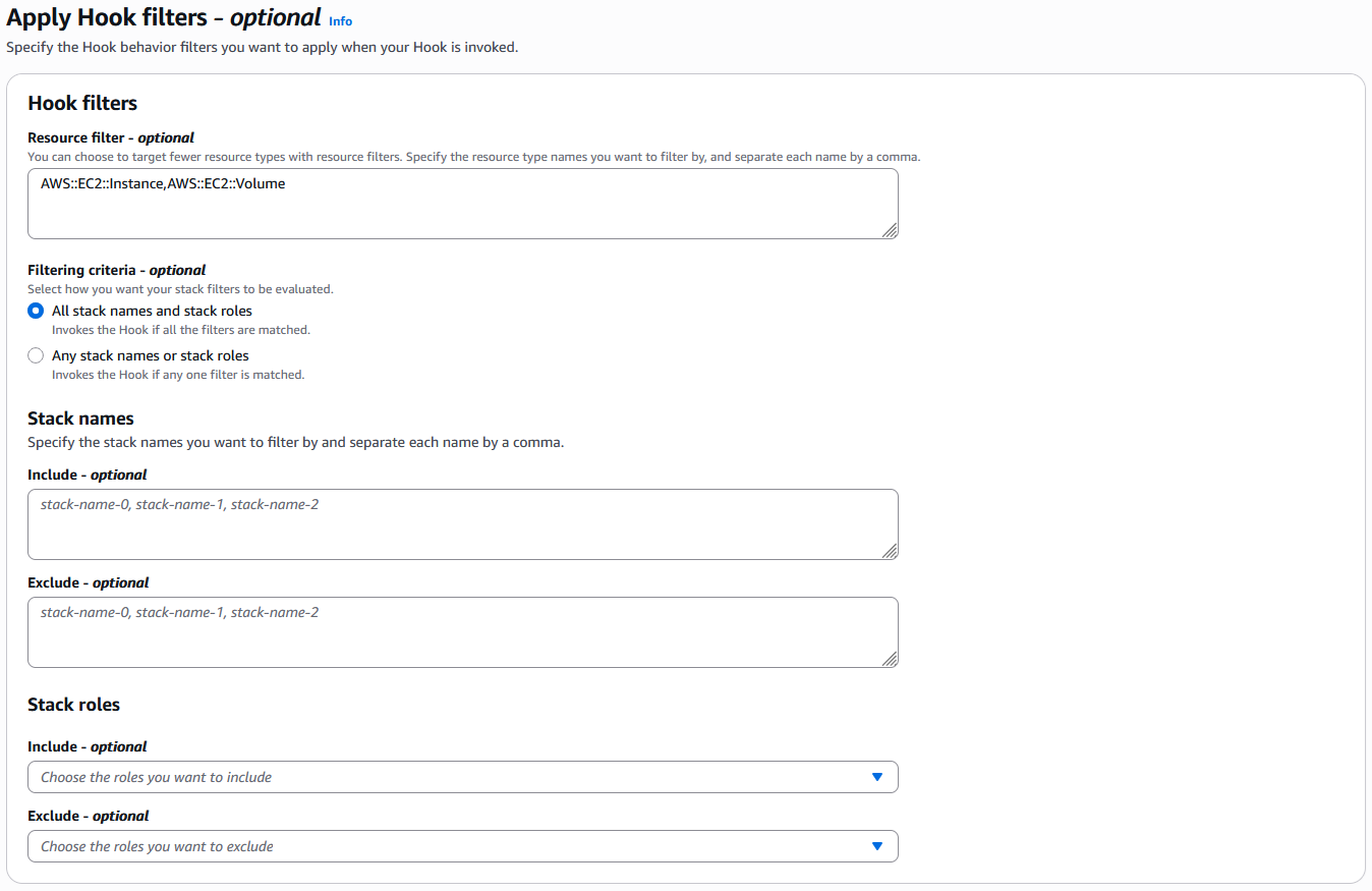 Create Hook with Lambda - step 2 details