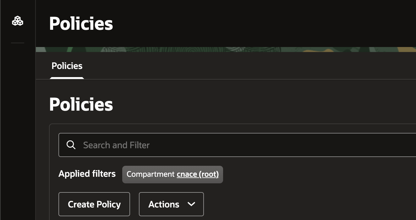 Create OCI Policy - Step 1