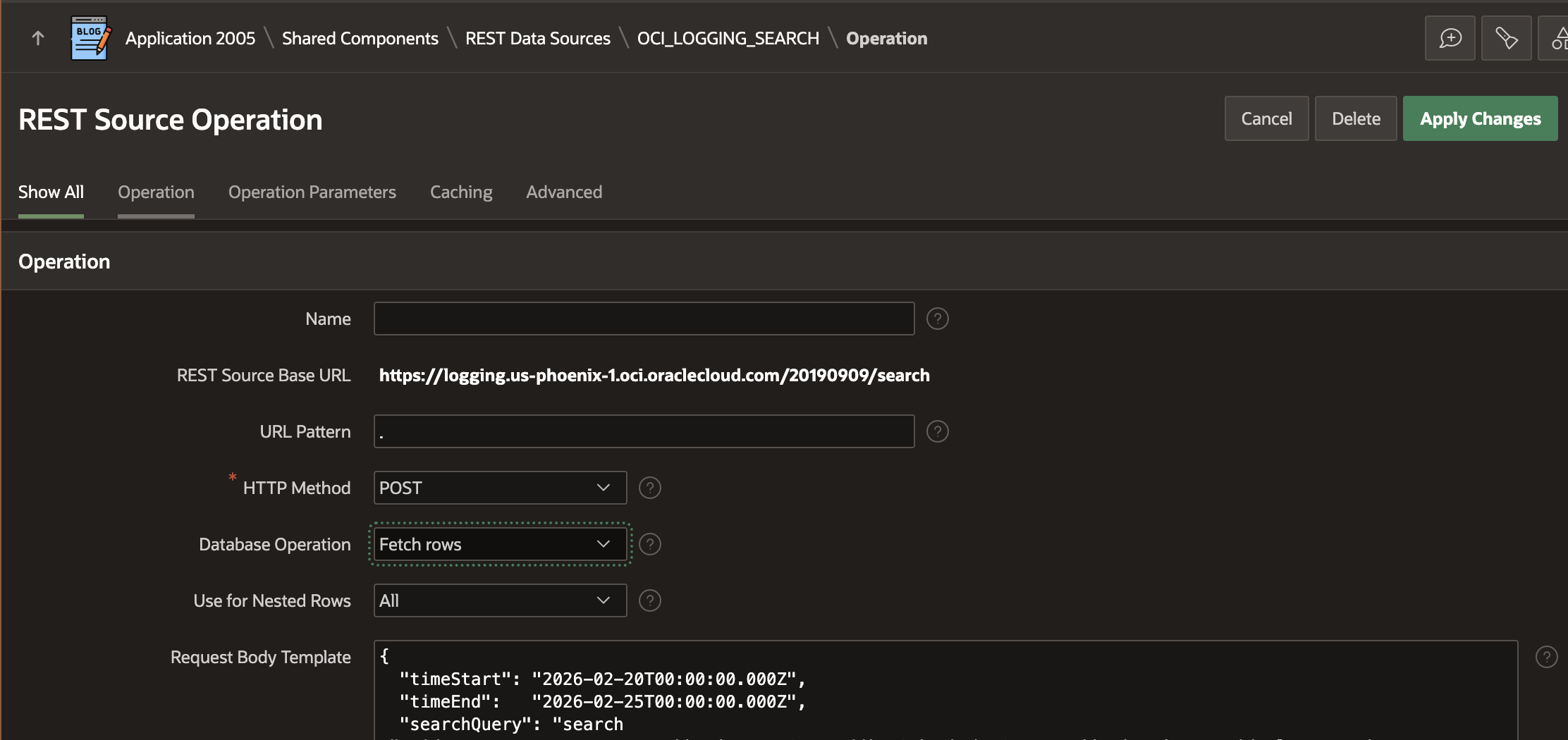 REST Data Source Setup - Step 1