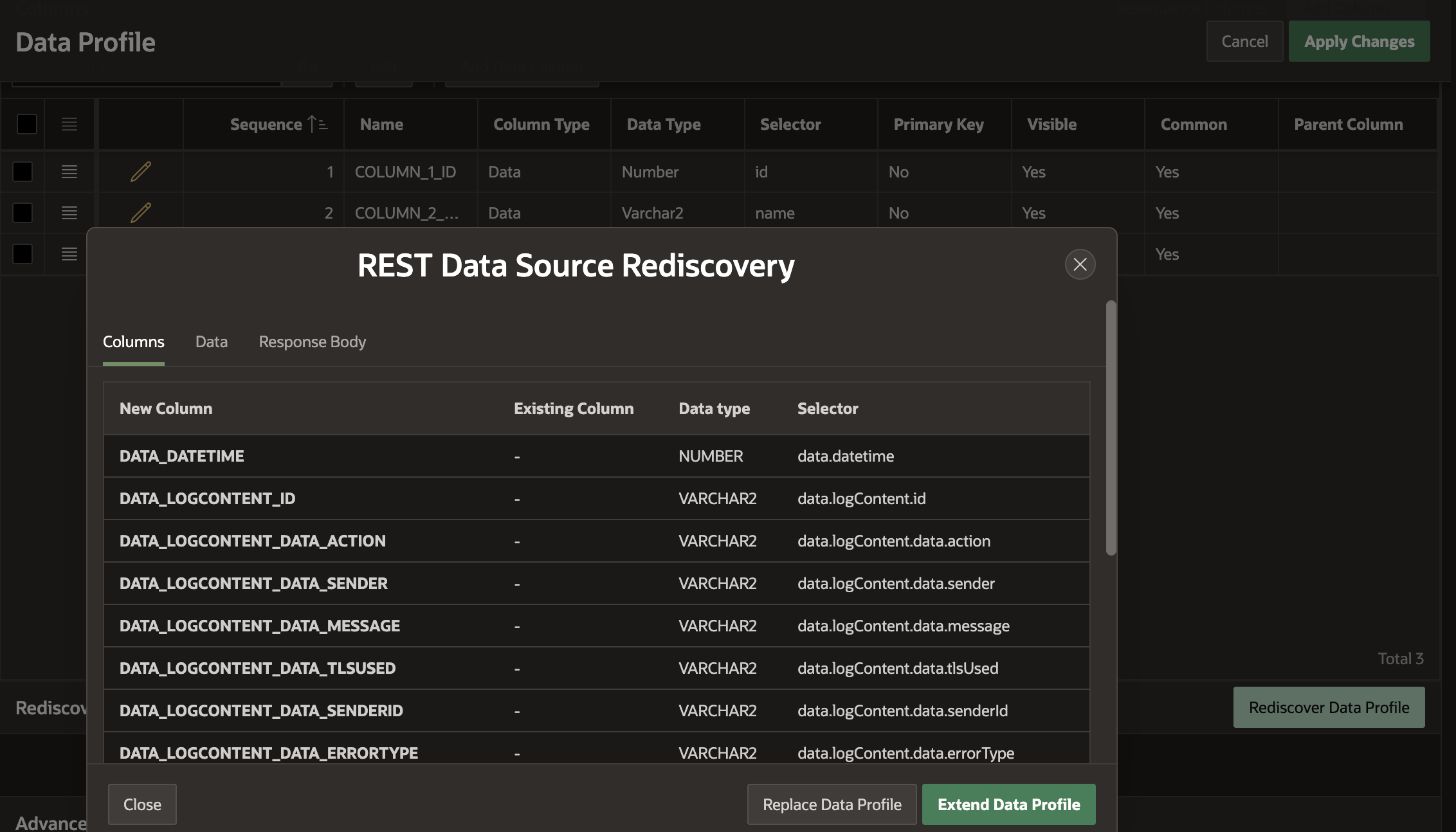 REST Data Source Setup - Step 3