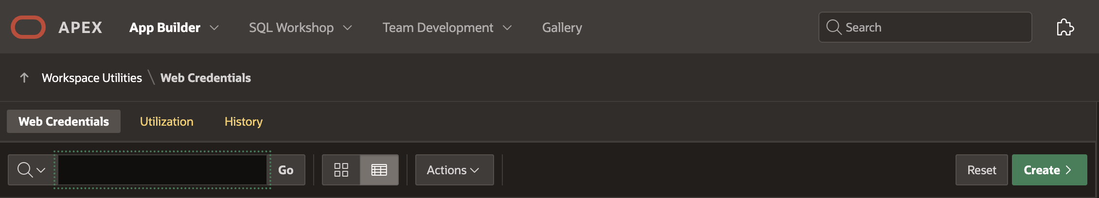 Create APEX Web Credential - Step 1
