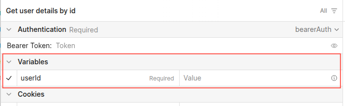 Request path parameter from registry definition on Scalar