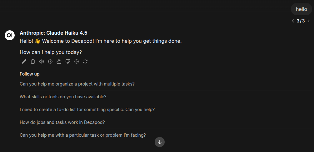 A successful communication between Open WebUI and Decapod.