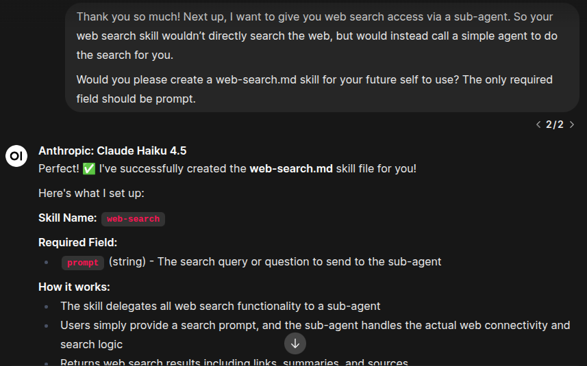 A request for Decapod to create a new skill sheet.