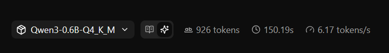 qwen3 0.6b tokens per second