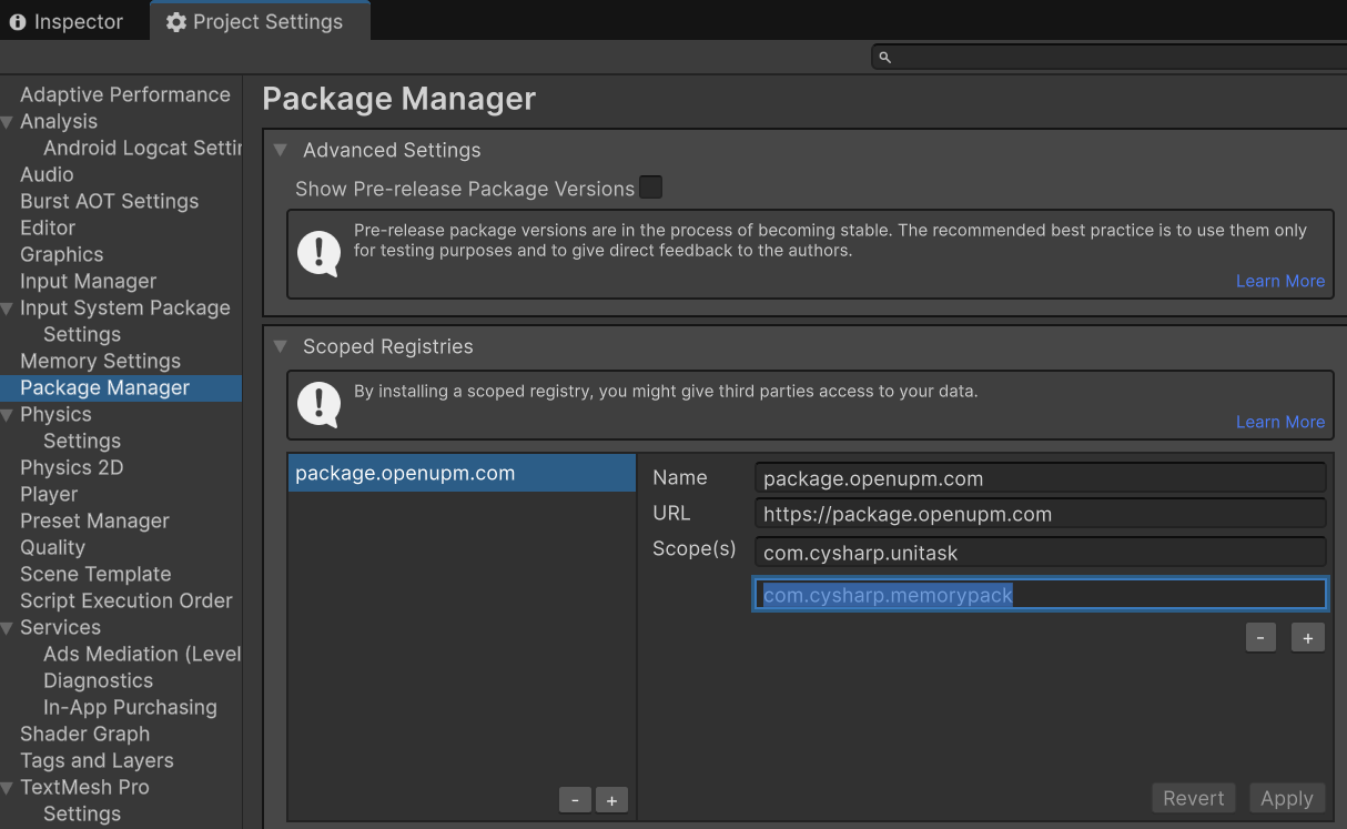 Adding MemoryPack to scoped registries