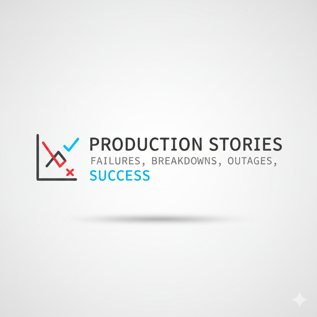 Production stories, failures, breakdown, Outages, Success   